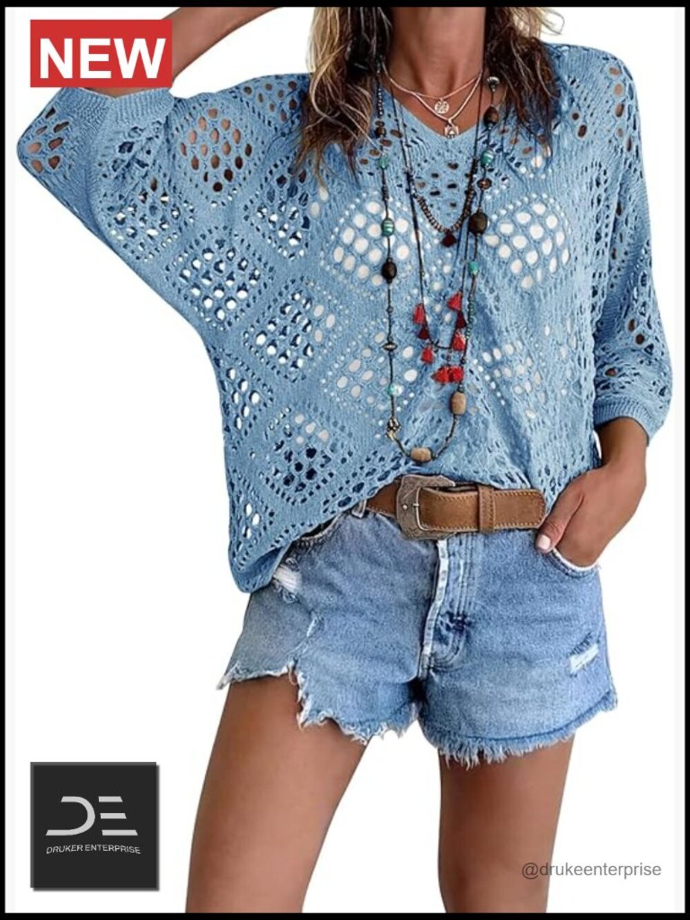 Crochet Cover Up Top Short Sleeve Hollow Out Summer Beach Swimsuit Coverup Boho
